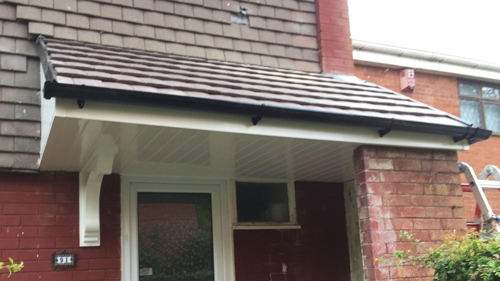 Door Canopy installation by a2z canopies