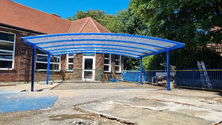 blue school canopy