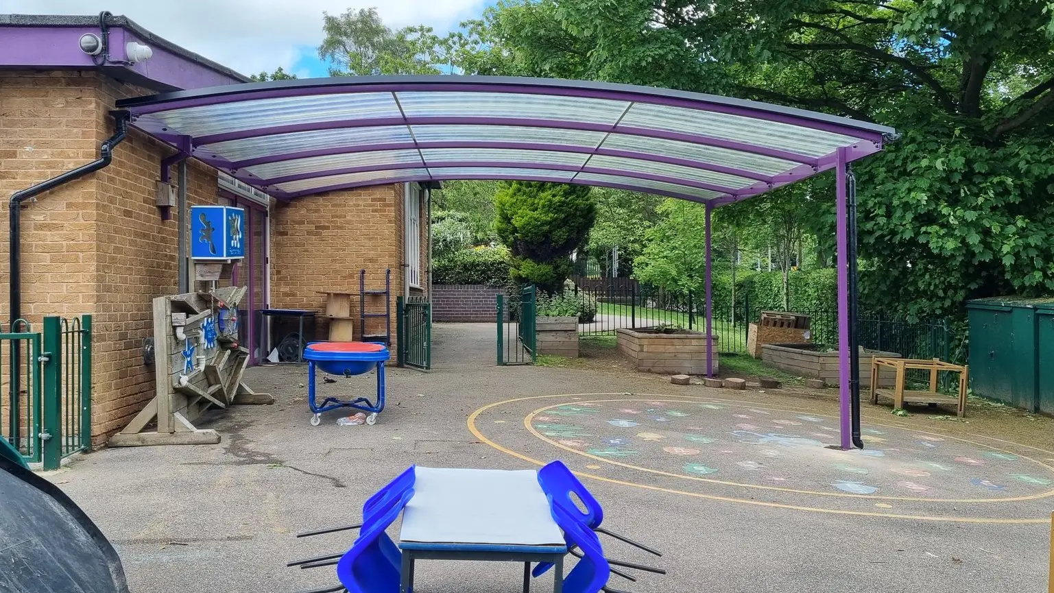 purple archway canopy